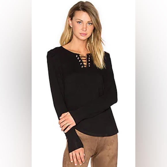 Generation Love Cotton Knit Lace up and Grommet Knit Top | Size L - Picture 1 of 7